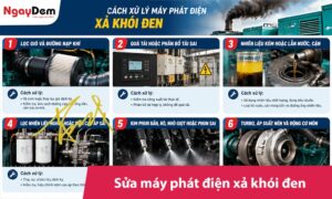 6 nguyên nhân và cách sửa máy phát điện xả khói đen chuẩn