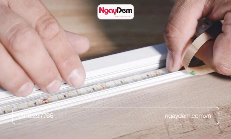 thi công đèn led hắt trần