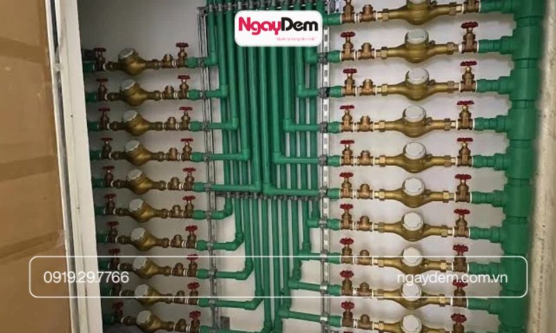 Thi công đường ống cấp nước và lắp đặt van tại công trình