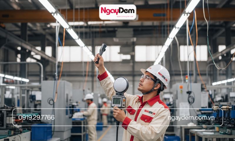 thi công lắp đặt đèn led