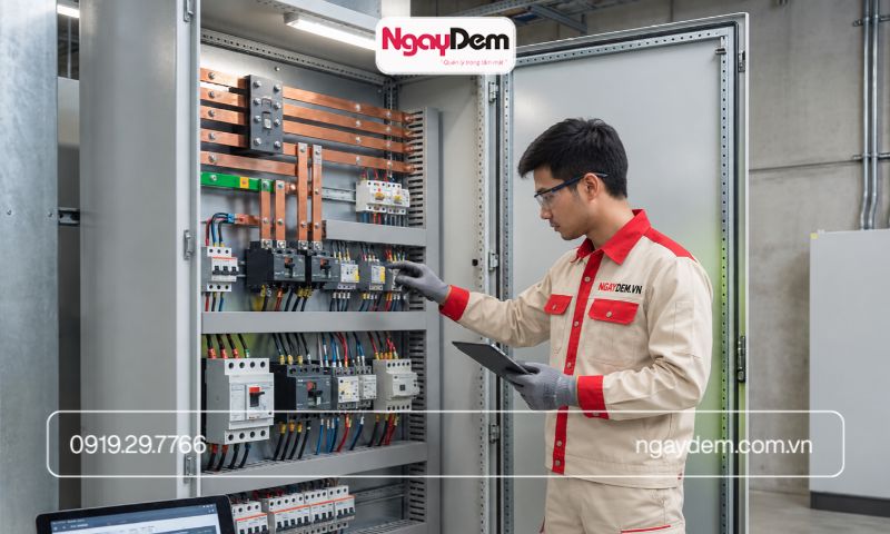Kiểm tra đấu nối tủ điện và thiết bị bảo vệ trước nghiệm thu