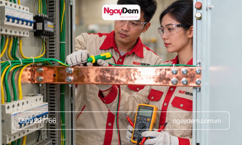 Kiểm tra hệ thống nối đất bảo vệ của thiết bị điện